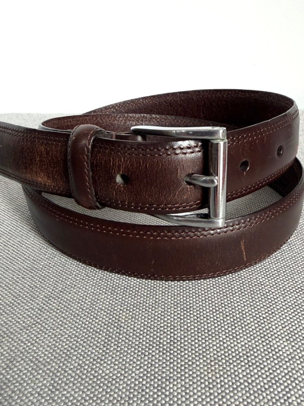 COACH Brown Classic Leather Belt 34 Silver Buckle 3719 Tanned Cowhide